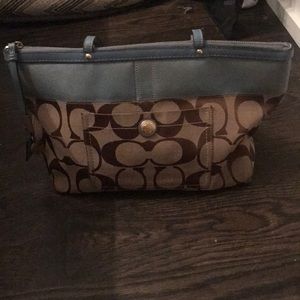 Blue coach purse and wallet